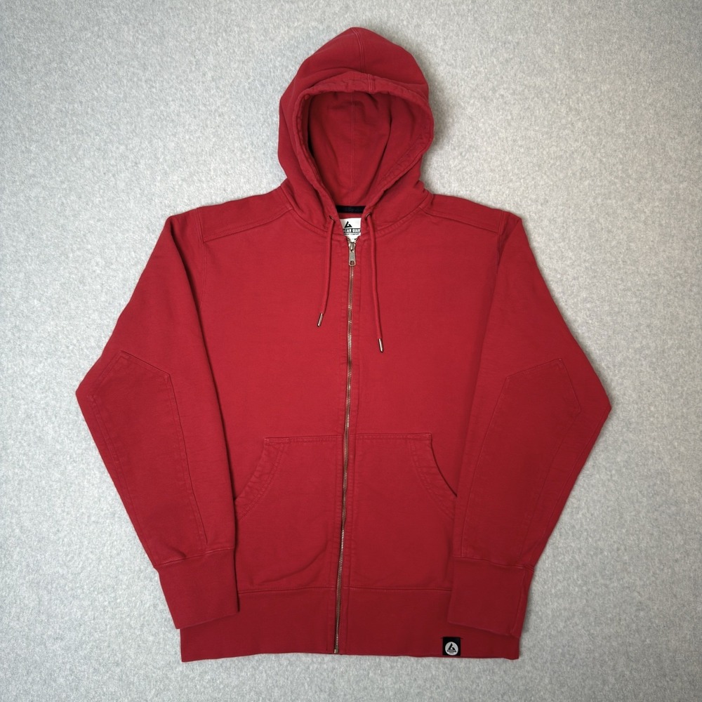 American Giant Mens XL Classic Full Zip Hoodie Red Cotton Fleece Made in USA